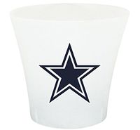 NEW! 3 Gallon Oval Shaped Wastebasket in a Clear Plastic Finish that Features Your Choice of a Football Team Logo and a Free Trash Can Liner! (Cowboys)