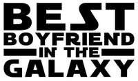 Home Grown Claremore Best Boyfriend in The Galaxy - Vinyl Sticker Decal | Perfect for Cars Trucks Motorcycles Laptops Wall Décor | Multiple Colors | 5.5" W X 3.1" H | Black HGC1337