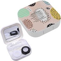 Portable Contact Lens Case Box Travel Kit Mirror + Bottle + Tweezers Container Holder [ Geometric ]