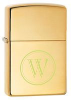 Personalized Zippo High Polish Brass Armor Heavy Wall Lighter with Free Initial Laser Engraving