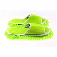 GOOTRADES Dust Mop Slippers Comfortable Removable Shoes Floor Cleaner, Green