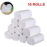 10 Rolls White Toilet Paper Roll,Silky Smooth Soft Premium 3-Ply Toilet Paper,Toilet Roll Tissue, Strong and Highly Absorbent Hand Towels for Daily Use (B)