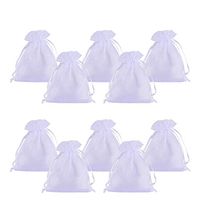 PandaHall Elite 100 Pcs 4x3 Inch White Drawstring Organza Gift Bags Candy Favor Bags Jewelry Pouches for Wedding Party Favors Christmas