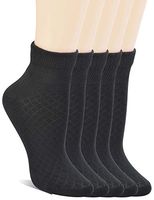 Ruqisox Womens 5 Pack Cotton Cushioned Ankle Socks Non-binding Diabetic/Dress Socks for Sensitive Toe