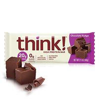 think! (thinkThin) High Protein Bars - Chocolate Fudge, 20g Protein, 0g Sugar, No Artificial Sweeteners, Gluten Free, GMO Free, 2.1 oz bar (30 Count - packaging may vary)