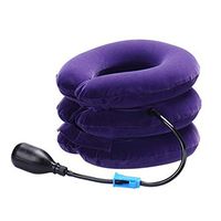 LanLan Neck Cervical Traction Cervical Neck Traction Air Neck Therapy Portable Inflatable Neck Cervical Traction Device Collar Head Back Shoulder Neck Pain Massage Device Purple