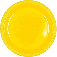Yellow Sunshine Plastic Plates | 10.25" | Party Supply | 20 ct