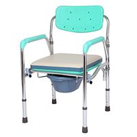 XIHAA Folding Commode Chairxihaa Old People Pregnant Women Toilet Stool Adjustable Height Bath Chair Blue (Without Wheel)