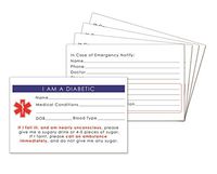5-Pack Diabetic Medical Alert ID Wallet Card Emergency 2.15 * 3.35 inch (10)