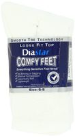 Diastar Comfy Feet Diabetic Socks, White, 6-8, 3 pack