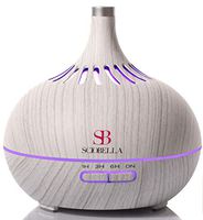 Sciobella Essential Oil Diffuser for Large Room Ultrasonic Aromatherapy & Cool Mist Humidifier Combo 500ml High Output 4 Timer 7 Colors LED Light and Water-less Auto Safety Shut off