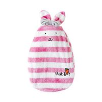 Zentto Hot Water Bottle Rabbit Bunny Baby Kids Hot Water Bag with Rabbit Plush Cover Hand Foot Warmer Chrismas Gift 350ml-Pink