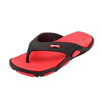 Yomiafy Men's Flip Flops Soft Thick Sole Massage Sandals Bathroom Non-Slip Beach Casual Thong(Red,US:9.5)