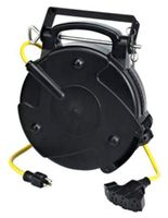 Pro 65 Foot 12/3 Quad Tap Industrial Retractable Heavy Duty Extension Cord Reel 8665TFQ