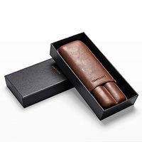 Lxc Cigar Leather Cow Leather Cedar Wood Moisturizing Alcoholized Travel Portable 2 Sticks Brown