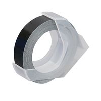 OriginalFromThailand Motex Embossing Label Tape Writer Refill for DYMO & Motex Label Printer 9 mm. X 3 m. Black Tape Color, Pack 2 pcs.