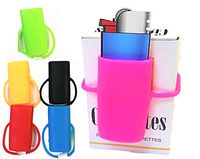 3ct Bright 100% Silicone Rubber Lighter Cigarette Case Bands, Fits Bic Style