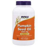 NOW Foods Pumpkin Seed Oil 1000 Mg with Essential Fatty Acids and Phytosterols, Cold Pressed, Softgels, 200 Count