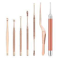 SUPVOX LED Ear Wax Removal kit Soft Ear Pick Ear Cleaner Curette Ear Cleaning Tool Without Battery (Rose Gold)