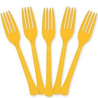 Extra Heavy Weight Plastic Forks | 20ct (Yellow Sunshine)