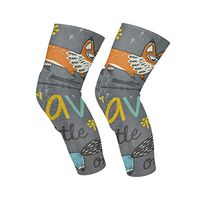 Knee Sleeve Be Brave Quotes Fox Snowflake Full Leg Brace Compression Long Sleeves Pads Socks for Meniscus Tear, Arthritis, Running, Workout, Basketball, Sports, Men and Women 1 Pair