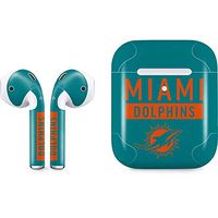 Skinit Decal Audio Skin for Apple AirPods with Wireless Charging Case - Officially Licensed NFL Miami Dolphins Teal Performance Series Design