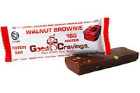 Good Cravings Whole Food Vegan Protein Bar, Walnut Brownie, 16g Plant Based Protein, Raw, No Added Sugar, Dairy Free, Gluten Free, Soy Free, High Fiber, No Preservatives, 12-Pack, 2.2oz bar
