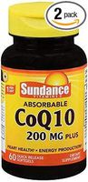 Sundance Vitamins Absorbable CoQ10 200mg - 60 Softgels, Pack of 2