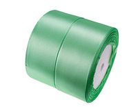 ATRibbons 50 Yards 1-1/2 inch Wide Satin Ribbon Perfect for Wedding,Handmade Bows and Gift Wrapping,25 Yards/Roll x 2 Rolls (Aqua)