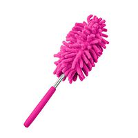 tbpersicwT Duster Brush, Retractable Flexible Chenille Dust Removal Duster Brush Microfiber Cleaning Tool - Rose Red