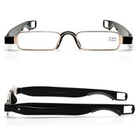 Easy Carry Mini Compact Slim Reading Glasses Lightweight Portable Readers Blue Light Blocking Eyeglasses Folding 360°Twist Mini Pocket Pen Clip Anti Glare Eye Strain Portable Eyewear with Leather Case