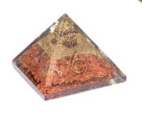 FASHIONZAADI Red Jasper Orgone Pyramid with Crystal Point for Gemstone Stone Energy Chakra Balancing Reiki Healing Meditation Spiritual Gift Size: 2-2.5 inch