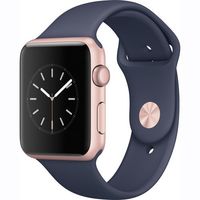Apple Watch Series 1 Smartwatch 42mm, Rose Gold Aluminum Case/Midnight Blue Sport Band (Newest Model) (Renewed)