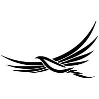 Tribal Hawk Bird Decal Sticker (Black, Mirrored), Decal Sticker Vinyl Car Home Truck Window Laptop
