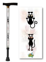 Adjustable Stylish T Handle Walking Cane with Cat Scratch Design Aluminum Lightweight