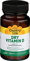Country Life Dry Vitamin D, 1000 IU - 100 Tablets
