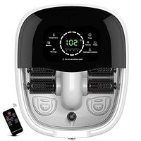 Aura Foot Spa Massager - Super Fast Heating System, 4 Motorized Massaging Rollers,10L Bath Tub with Remote Control