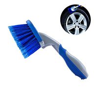 SaferCCTV Car Wheel Well Long Handled Brush Nylon Bristle Non-slip Comfort Grip Washing Cleaning Tool Blue (26cm Long)