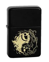 Hat Shark Spooky Cute Yin Yang Ghost Pet Dog and Cat Game Parody Laser Engraved Vector KGM Thunderbird Vintage Lighter - Black Matte