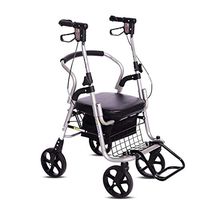 Folding Rolling Walker Rollator Heavy Duty with 17" Faux Leather Seat, Two-Way Backrest Installation, Handle Brake, Drive Walker for Senior, 100kg/220lb Capacity, Black