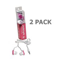 2 Pack - Vibe Juicys Comforty Mp3 Earbuds Stereo Headphones 3.5mm Pink Lemonade