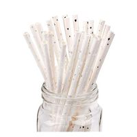 25Pcs Disposable Biodegradable Paper Drinking Straws Birthday Party Supplies - Silver Stars SoundsBeauty