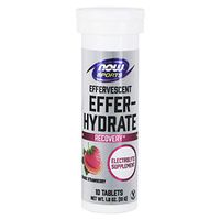 NOW Sports Nutrition, Effervescent Effer-Hydrate, Electrolyte Supplement, Recovery*, Orange Strawberry, 10 Tablets