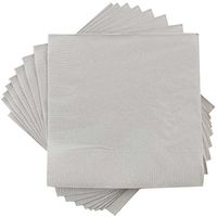 JAM PAPER Medium Lunch Napkins - 6 1/2 x 6 1/2 - Silver - 50/Pack