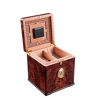 WYKDL Cigar Cabinet Humidor with Hygrometer and Humidifier Spanish Cedar Wood Lined and Tempered Glass Door Leather Cigar Case Humidor Cedar Wood Mellow Piano Paint Box Large Capacity