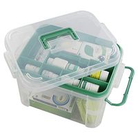 Qsbon Clear Storage Box Container, Family First Aid Box Medicine Box Organizer