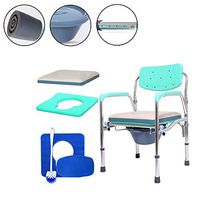 YxnGu Foldable Aluminum Alloy Bedside Commode with Bucket - Multifunction Toilet Commode Chair for Elderly and Disabled