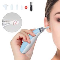 Ear Wax Removal Kit, Spiral Ear Cleaner Tool, Portable Automatic Electric Ear Wax Tool with LED Light, Easy Soft Prevent Clean with 4 Silicone Spiral Tips, Safe & Comfortable for Adults Kids - Blue