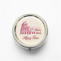 RhyNSky Ancient Rome Arena Mini Portable Pocket Pill Box Case Holder for Purse, 3 Compartments, Silvery, FS580