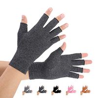 Brace Master 2 Pairs Women Compression Gloves Arthritis Gloves Fingerless Hand Brace Support Warmth for Finger Joint, Relieve Pain from RSI, Carpal Tunnel and Tendonitis (Black, Large)